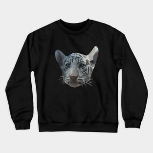 Low Poly White Tiger Cub's Head Crewneck Sweatshirt